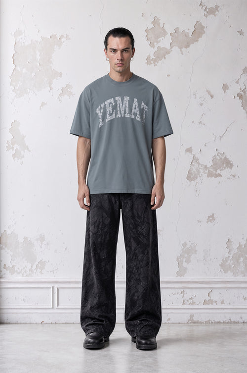 YEMAT Fracture Tee on Leo — full front view