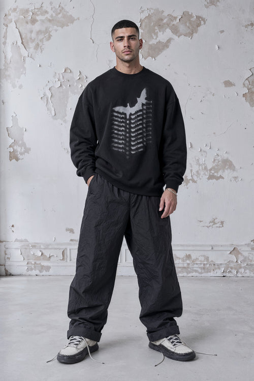 YEMAT Relic Jumper Black on Mark — full front view
