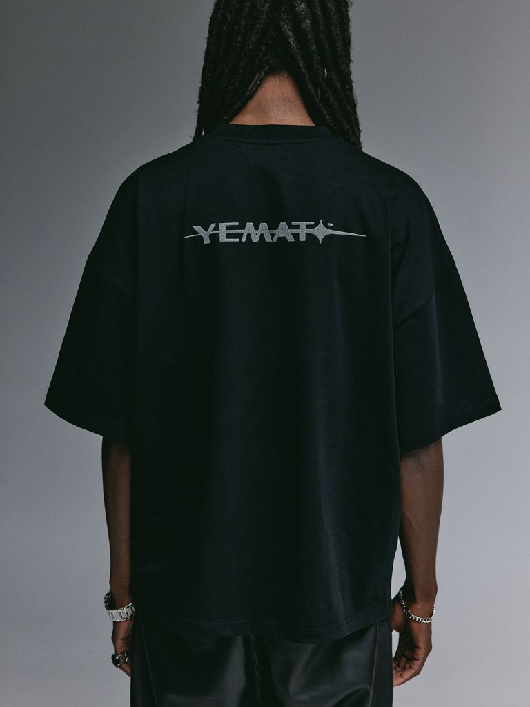 Dante — YEMAT Velvet Tee Black, back