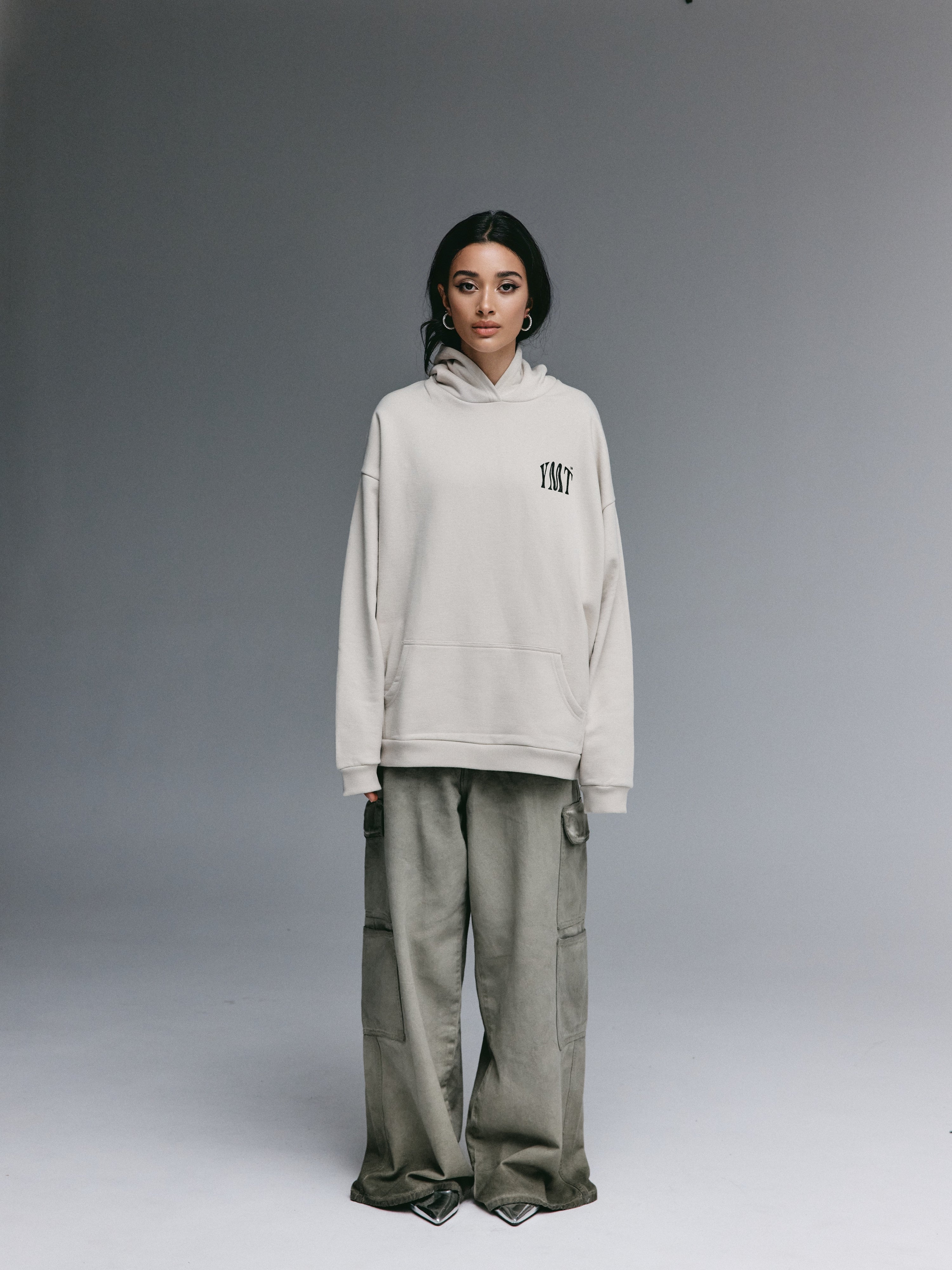 Suction Force Beige Hoodie