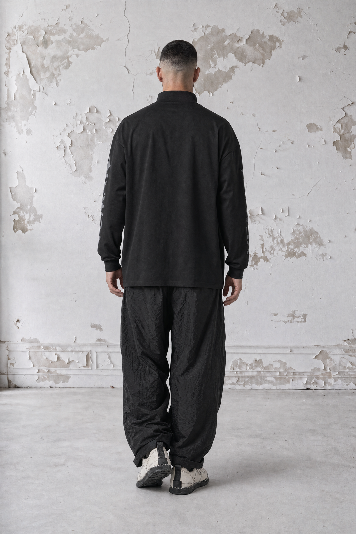 YEMAT Shadowline Longsleeve black — full back view