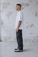 YEMAT Velvet Tee White — full side profile