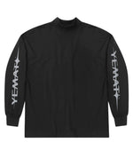 Yemat black long sleeve flat lay Yemat sleeve print 240 GSM organic cotton luxury streetwear Australia