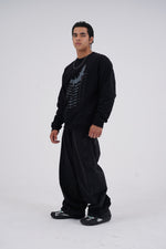 Yemat Echo Slava Jumper male front side view bird graphic 450 GSM heavyweight organic cotton luxury streetwear Australia
