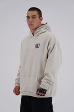 Yemat Force Beige Hoodie male front side view 450 GSM organic cotton luxury streetwear Australia