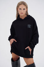 Yemat Force Black Hoodie female front oversized fit 450 GSM organic cotton luxury streetwear Australia