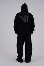Yemat Force Black Hoodie male back YMT suction print 450 GSM organic cotton made in Portugal