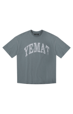 Yemat Fracture Edge Classic Tee flat lay front YEMAT print 240 GSM organic cotton luxury streetwear Australia
