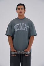 Yemat Fracture Edge Classic Tee male front full view YEMAT print 240 GSM organic cotton luxury streetwear Australia