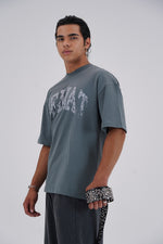 Yemat Fracture Edge Classic Tee male front side view 240 GSM organic cotton luxury streetwear Australia