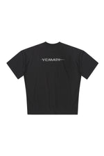 Yemat Velvet Icon Black Tee flat lay back Yemat velvet print 240 GSM organic cotton made in Portugal