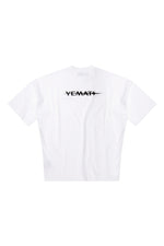 Yemat Velvet Icon White Tee flat lay back velvet logo detail 240 GSM organic cotton made in Portugal