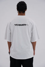Yemat Velvet Icon White Tee male back velvet logo detail 240 GSM organic cotton made in Portugal